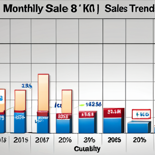 **

Prompt: Bar chart comparing monthly sales trends, highlighting a significant drop in sales visually represented by a downward-sloping line, alongside a pie chart showing market share distribution among different products, emphasize clear labels and easy readability.

**