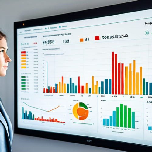 A professional data analyst, fully clothed in a modest business suit, standing in a sleek, modern office. She is attentively observing a large, transparent display screen showcasing complex data visualizations. The screen features a dynamic line graph depicting market trends, a vibrant bar chart comparing regional sales, and a subtle heatmap highlighting an unexpected anomaly. The overall atmosphere is bright and well-lit, emphasizing clarity and insight. Perfect anatomy, correct proportions, natural pose, well-formed hands, proper finger count, natural body proportions, professional photography, high quality, safe for work, appropriate content, family-friendly.